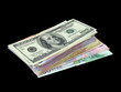 pile of banknotes (dollars and euro)