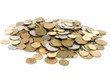 heap of coins isolated on white