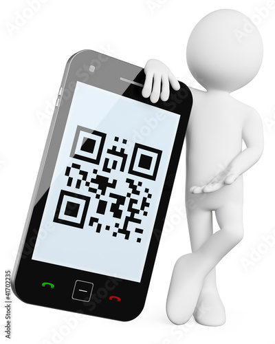 Illustration: 3D Man - Mobile QR codes 3D Man - Mobile QR codes