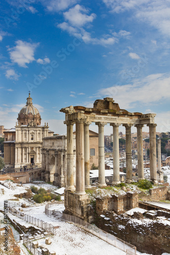 Photo: Temple of Saturn and others monument of the Roman Forum, Italy. Temple of Saturn and others monument of the Roman Forum, Italy.