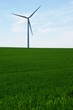 Photo: éolienne verte et bleu éolienne verte et bleu