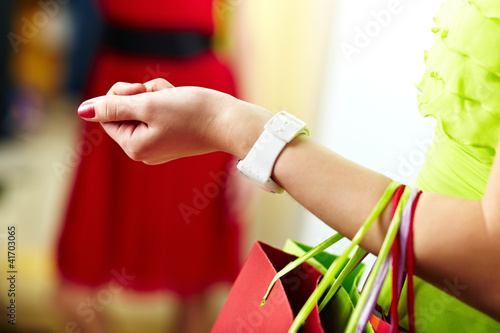 Photo: Holding bags Holding bags