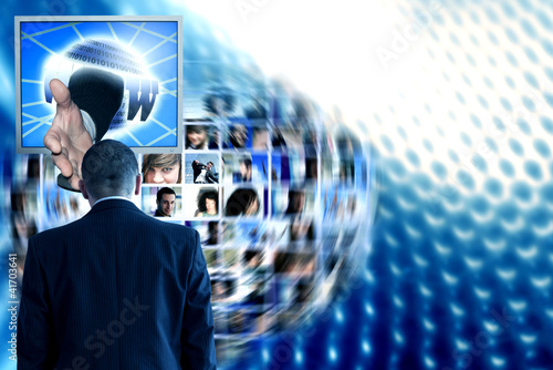 Photo: Social network abstract background with people Social network abstract background with people