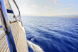 Yacht cutting through the water
