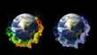 Two Earth in Particle Ring - HD1080