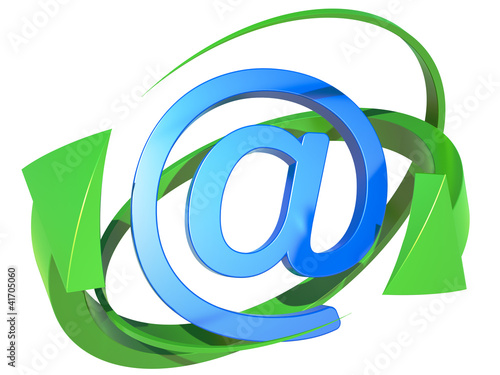 Illustration: blue symbol of the e-mail blue symbol of the e-mail