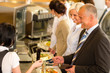 Cafeteria business man pay by credit card cashier Cafeteria business man pay by credit card cashier