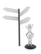 3d persons and signboard