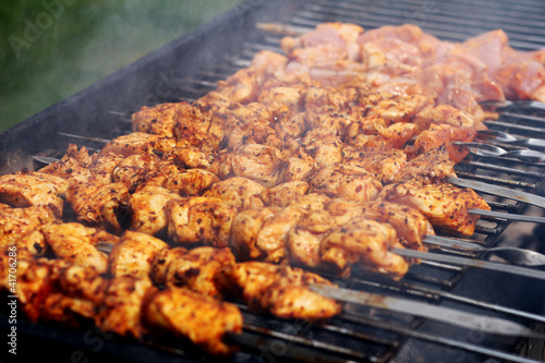 Photo: Fresh meat prepared on fire Fresh meat prepared on fire
