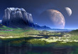 Alien Planet with Two Moons