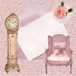 carte vintage rose