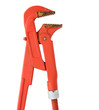 Old red wrench isolated on a white with clipping path