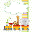 baby shower - train - trenino con animali