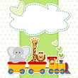 baby shower - train - trenino con animali