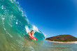 Body Boarder Surfing Blue Ocean Wave