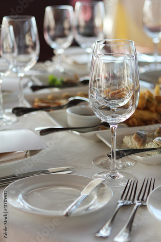 Photo: Banquet table in restaurant Banquet table in restaurant