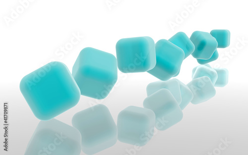 Illustration: Cubos ciano - cian cubes Cubos ciano - cian cubes
