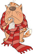 Sick cat. Cartoon