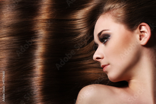 Photo: Young woman with beautiful hair Young woman with beautiful hair