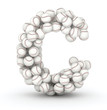 Illustration: Letter C, baseball balls font Letter C, baseball balls font