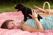 Girl and Puppy