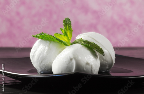 Photo: fresh mozzarella with mint-mozzarelline di bufala fresh mozzarella with mint-mozzarelline di bufala
