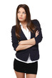 portrait of a thinking businesswoman