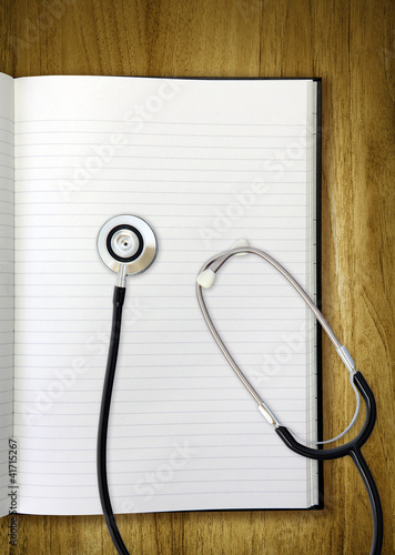 Photo: stethoscope on notepad stethoscope on notepad