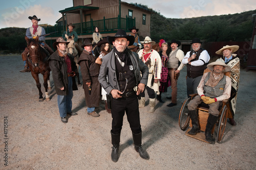 Photo: Old West Sheriff and Group of People Old West Sheriff and Group of People