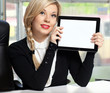 businesswoman in the office with tablet