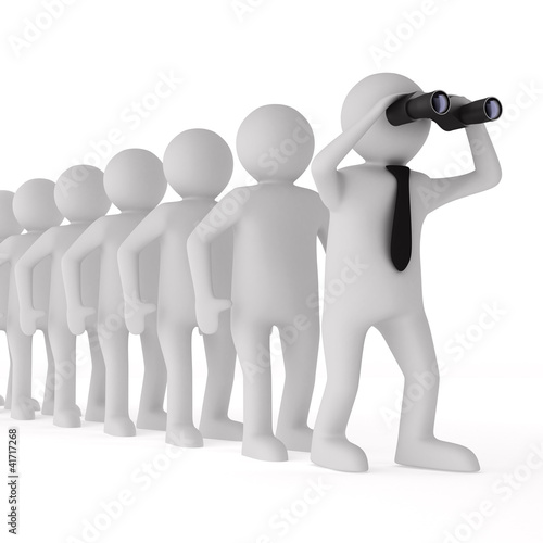 Illustration: Conceptual image of leadership. Isolated 3D on white Conceptual image of leadership. Isolated 3D on white