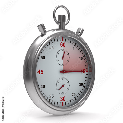 Ilustração: Stopwatch on white background. Isolated 3D image Stopwatch on white background. Isolated 3D image