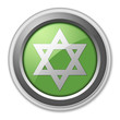 Green 3D Style Button "Star Of David"