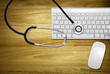 computer and stethoscope