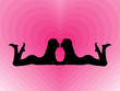 Two Young Girls Kissing