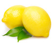 Fresh lemon with leaves