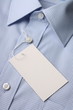 New business shirt with blank white price tag New business shirt with blank white price tag