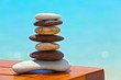 Stones are on  beach table