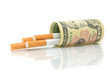 cigarettes and money close-up