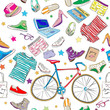 urban hipster accesories pattern