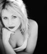Closeup portrait of smiling beautiful young girl. Black and whit Closeup portrait of smiling beautiful young girl. Black and whit