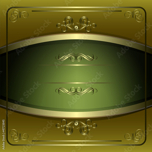 Vector: Vintage vector background with golden patterns. Vintage vector background with golden patterns.