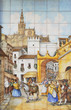 Tile painting in Seville, Spain Tile painting in Seville, Spain