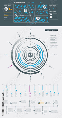 Vector: Elements of Infographics with buttons and menus Elements of Infographics with buttons and menus