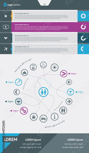 Vector: Elements of Infographics with buttons and menus Elements of Infographics with buttons and menus