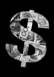 dollar sign black and white