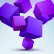 canvas print picture Vector illustration of 3d cubes