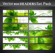 abstract eco set of vector Headers