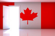 Illustration: Canada flag on empty room Canada flag on empty room