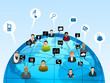 Social media network connection concept.